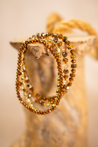 Armband-Set mit Tigerauge-Steinen