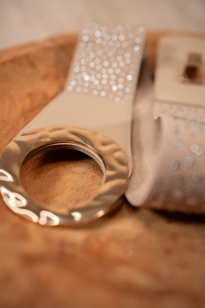 Breiter Stretch-Taillengürtel mit Strass-Details