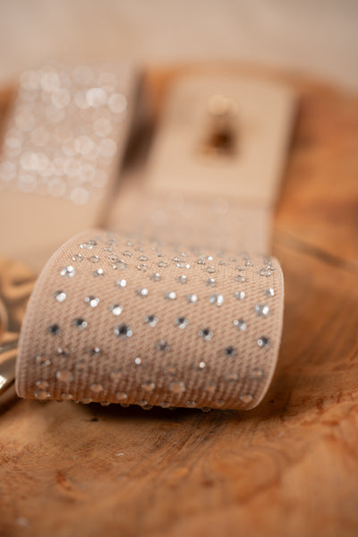 Breiter Stretch-Taillengürtel mit Strass-Details