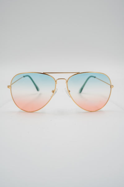 Pilotenbrille Goldie, gold-grün-apricot