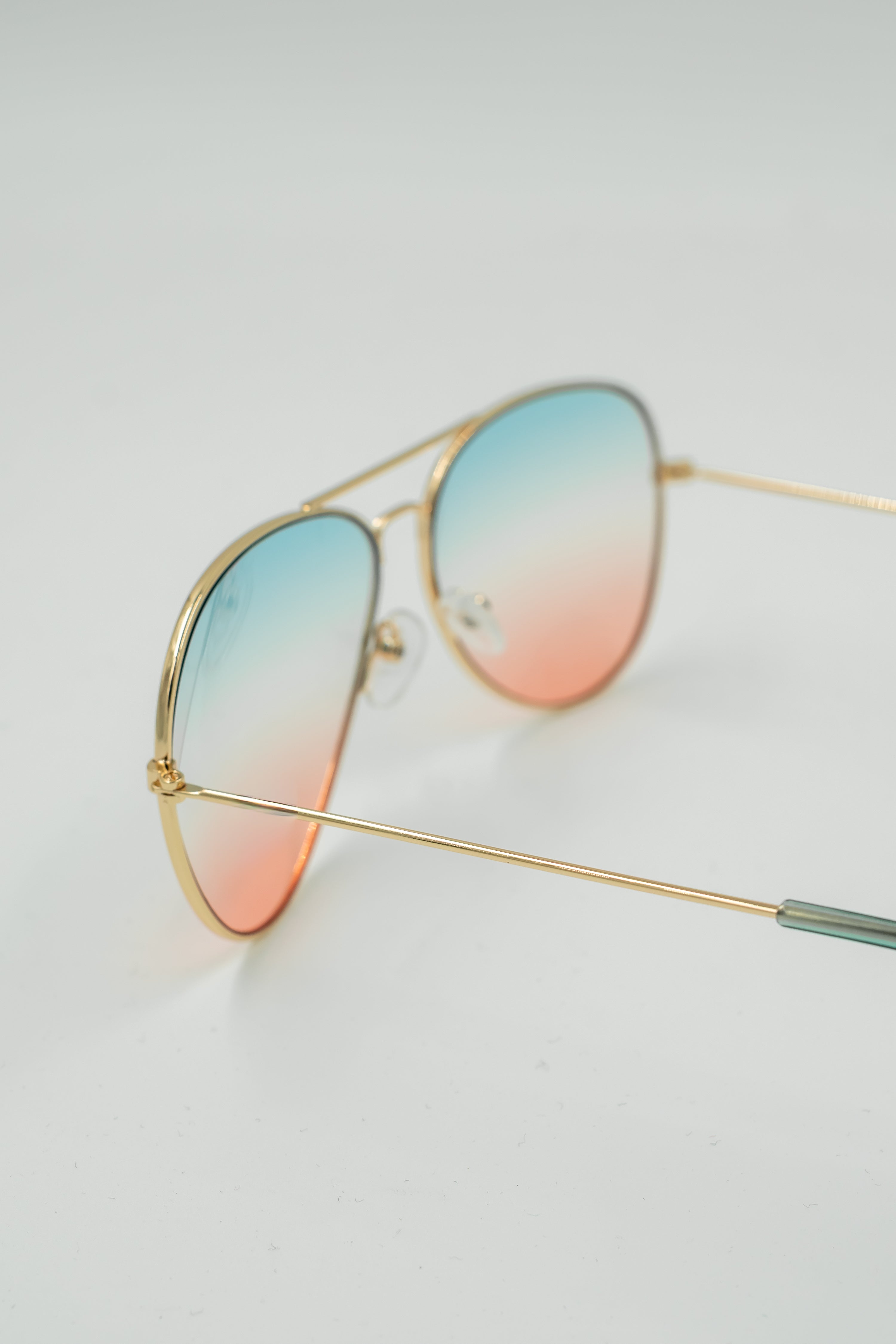 Pilotenbrille Goldie, gold-grün-apricot