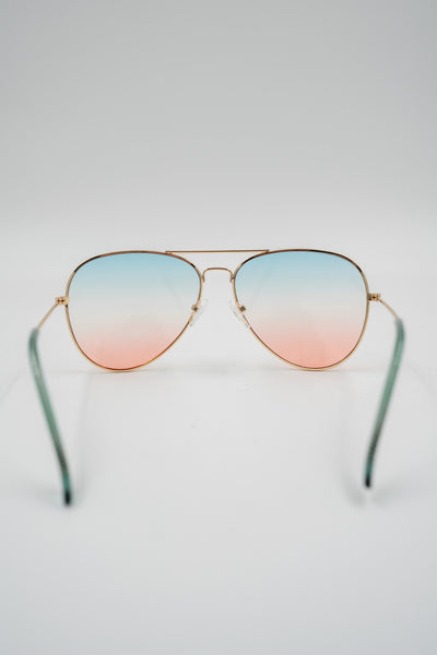 Pilotenbrille Goldie, gold-grün-apricot