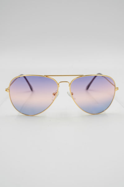 Pilotenbrille Goldie, gold-lila-blau