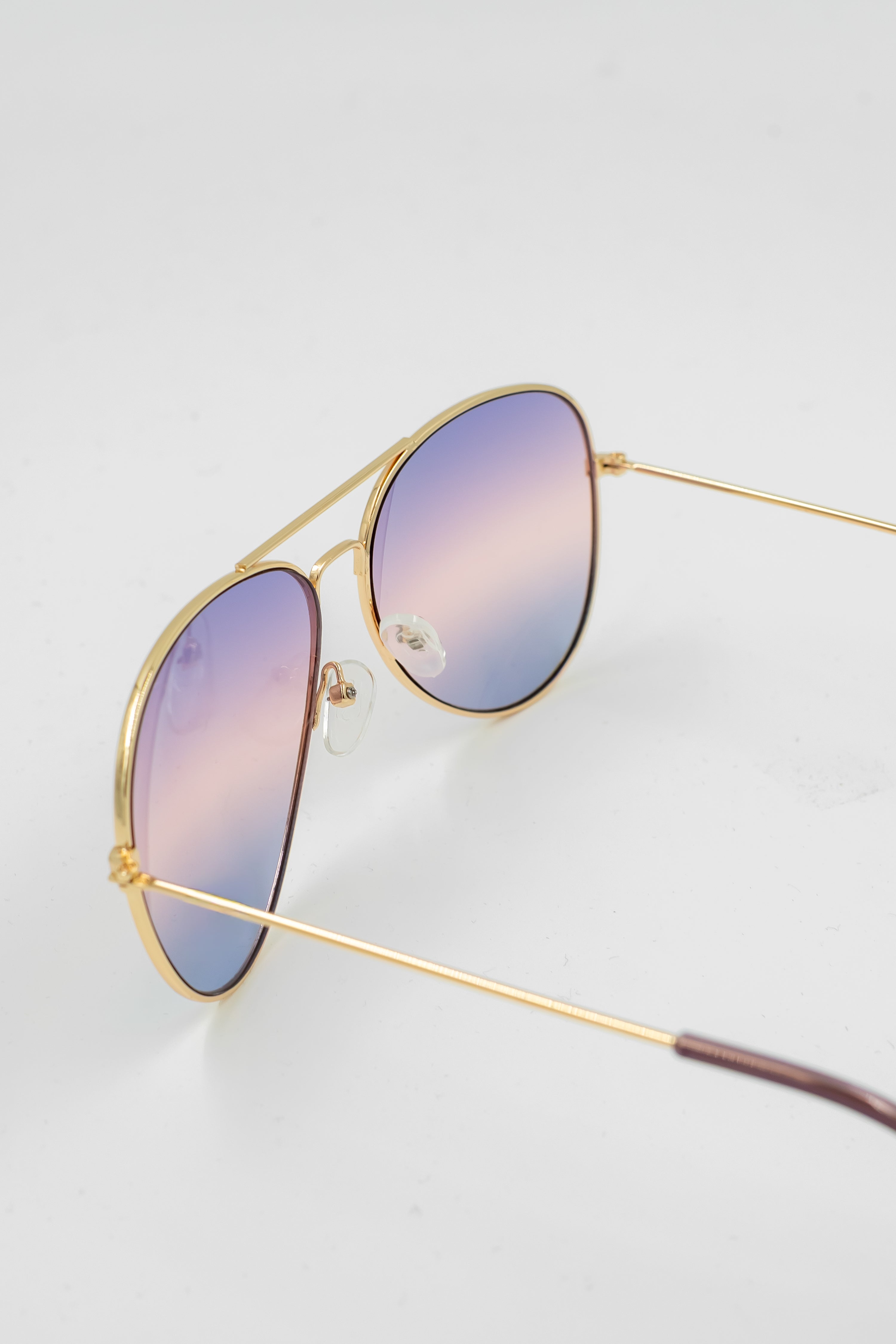 Pilotenbrille Goldie, gold-lila-blau