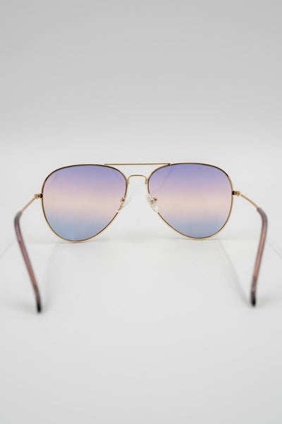 Pilotenbrille Goldie, gold-lila-blau
