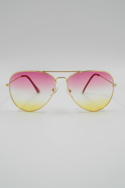 Pilotenbrille Goldie, gold-pink-gelb