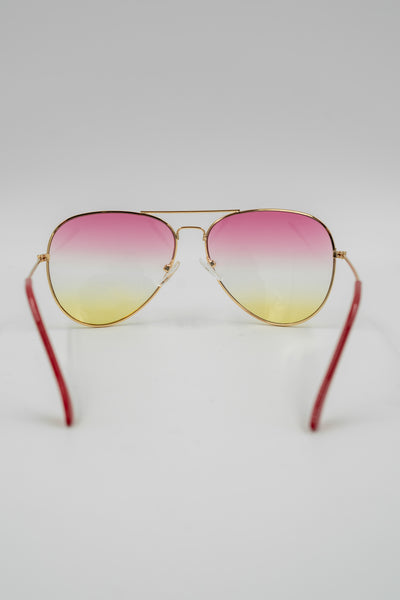 Pilotenbrille Goldie, gold-pink-gelb