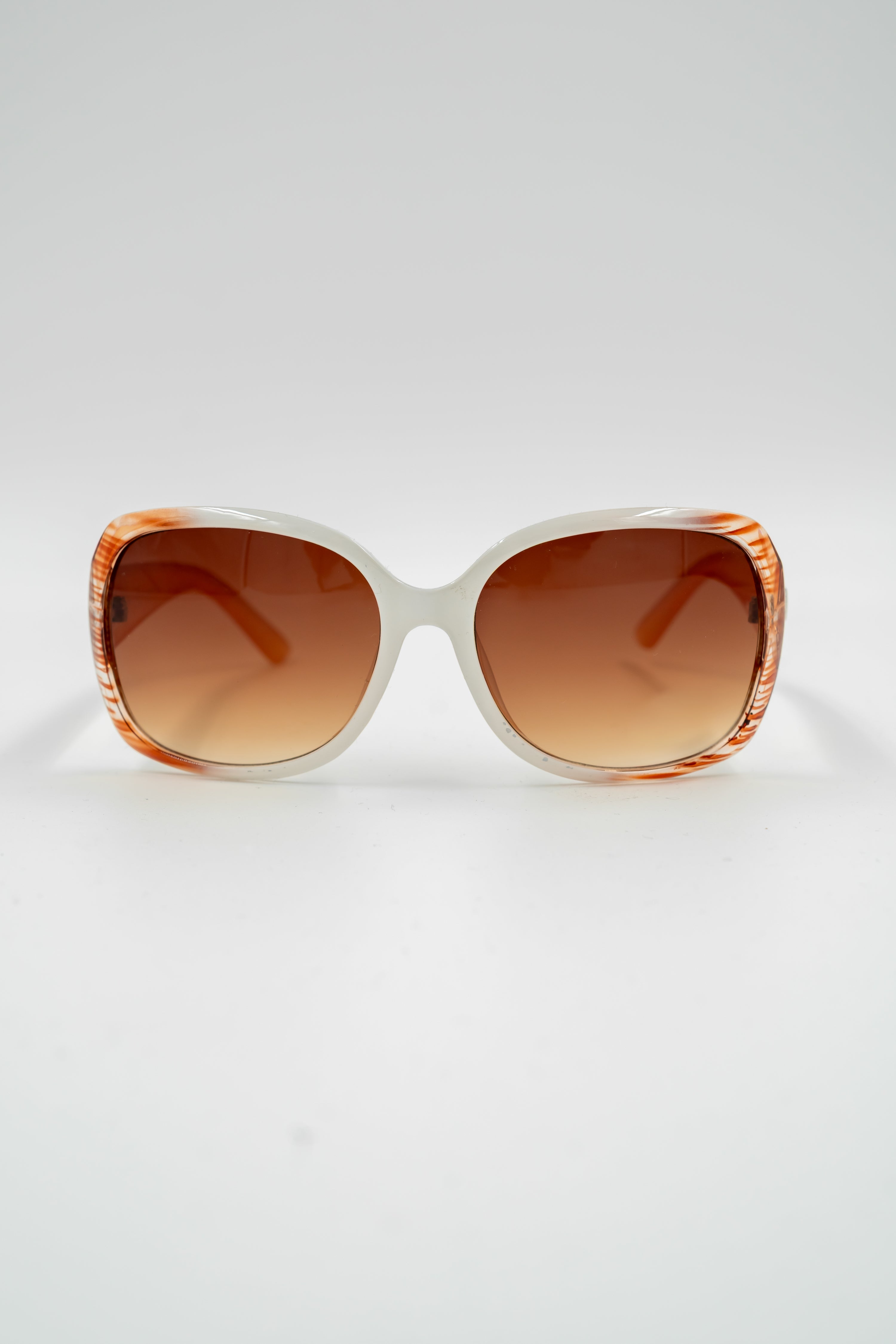 Sonnenbrille, weiß-braun