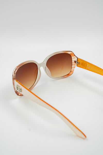 Sonnenbrille, weiß-braun