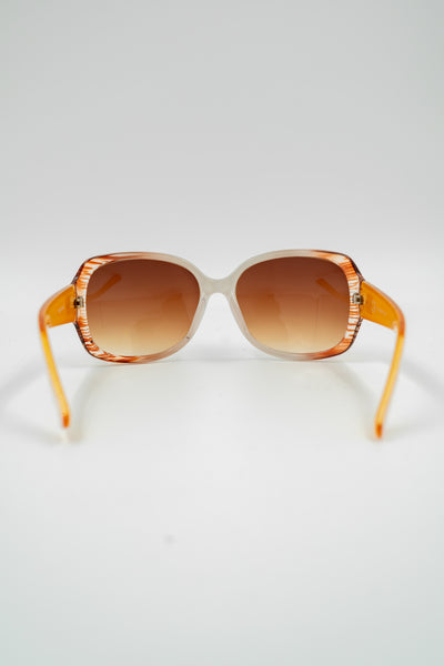 Sonnenbrille, weiß-braun
