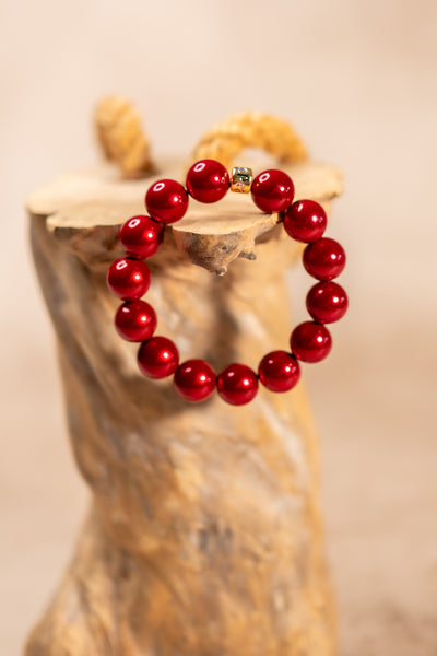 Perlenarmband Rubintraum