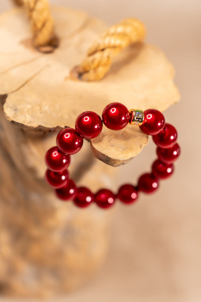 Perlenarmband Rubintraum