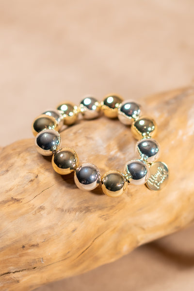 Perlenarmband Silber-Gold