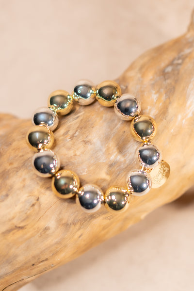 Perlenarmband Silber-Gold