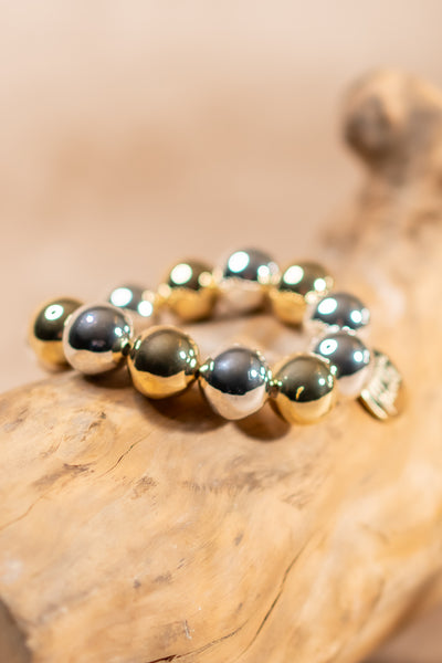 Perlenarmband Silber-Gold