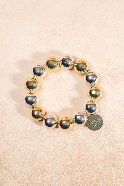 Perlenarmband Silber-Gold