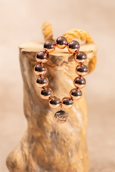 Perlenarmband Rosègold