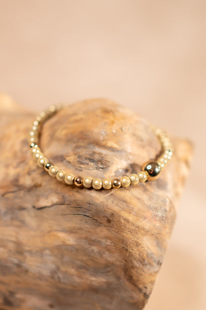 Perlenarmband Golden Pearl