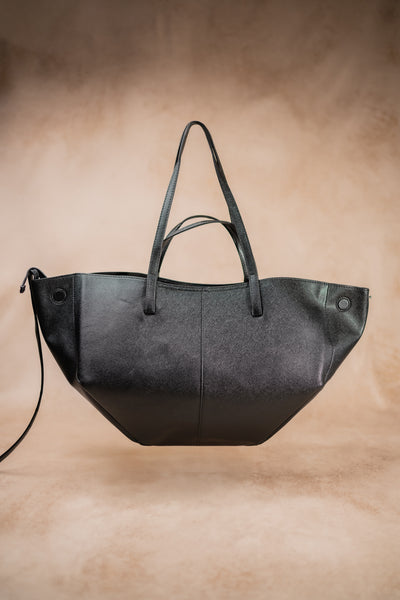 Shopper aus Lederimitat, schwarz