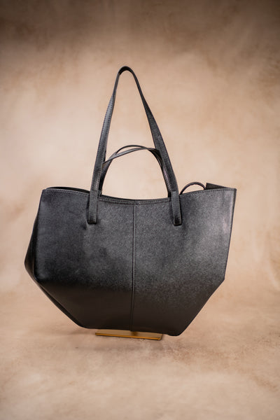 Shopper aus Lederimitat, schwarz