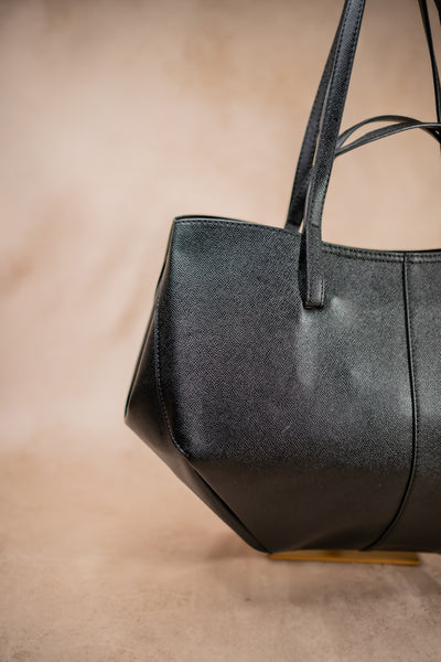 Shopper aus Lederimitat, schwarz