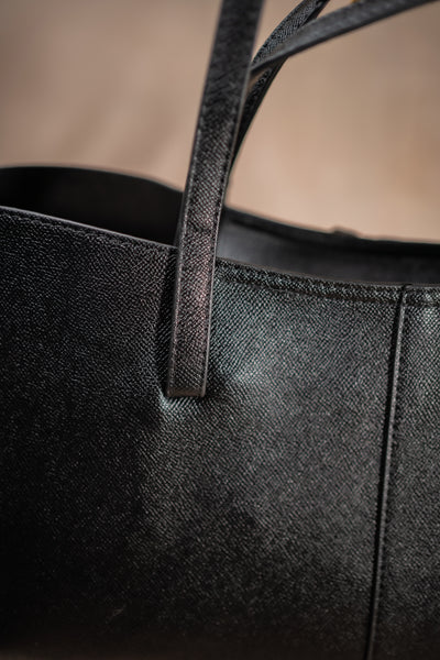 Shopper aus Lederimitat, schwarz