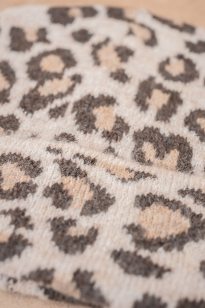 Mütze mit Leo-Muster, beige