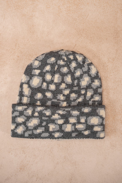 Mütze mit Leo-Muster, grau