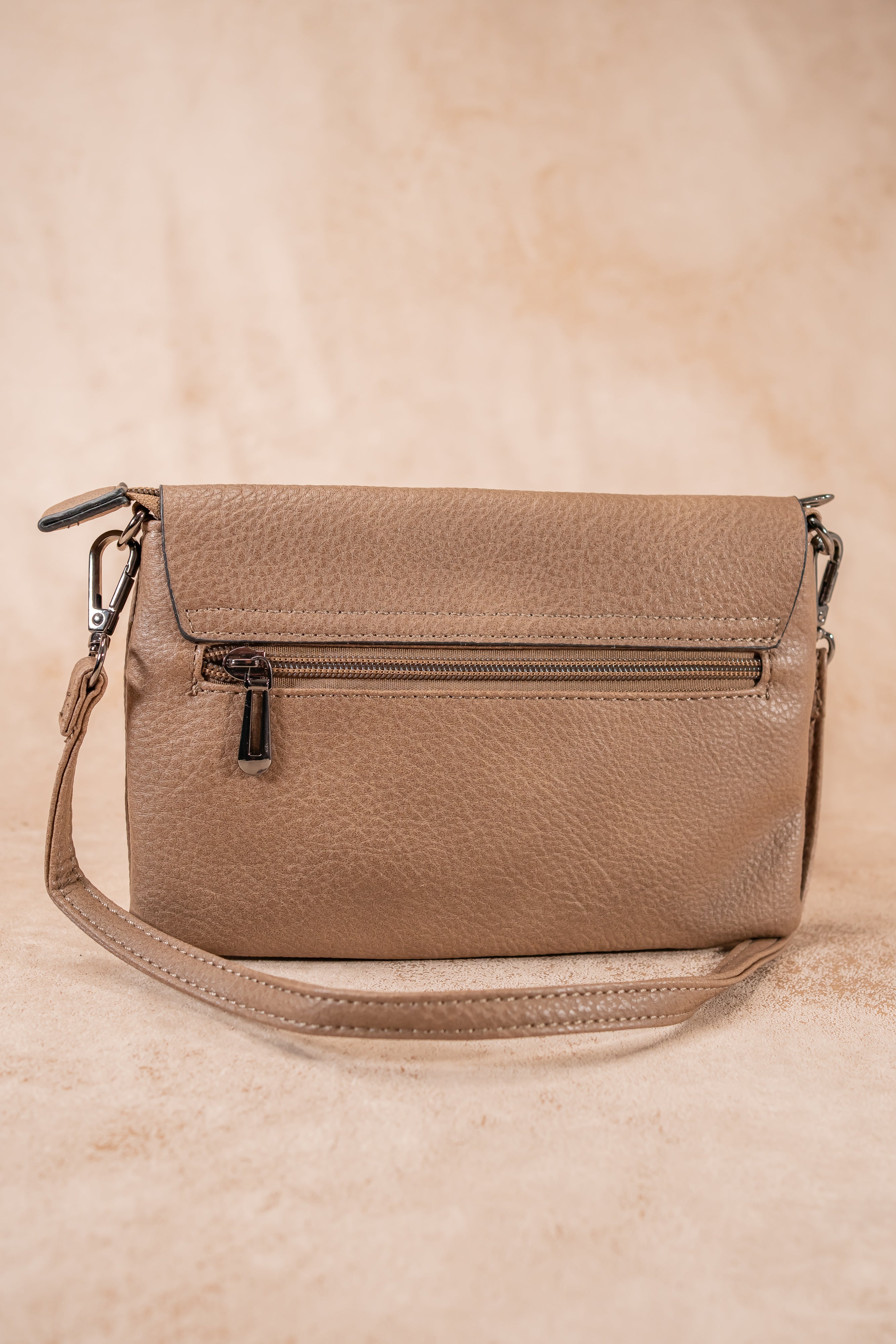 Schmale Umhängetasche, taupe