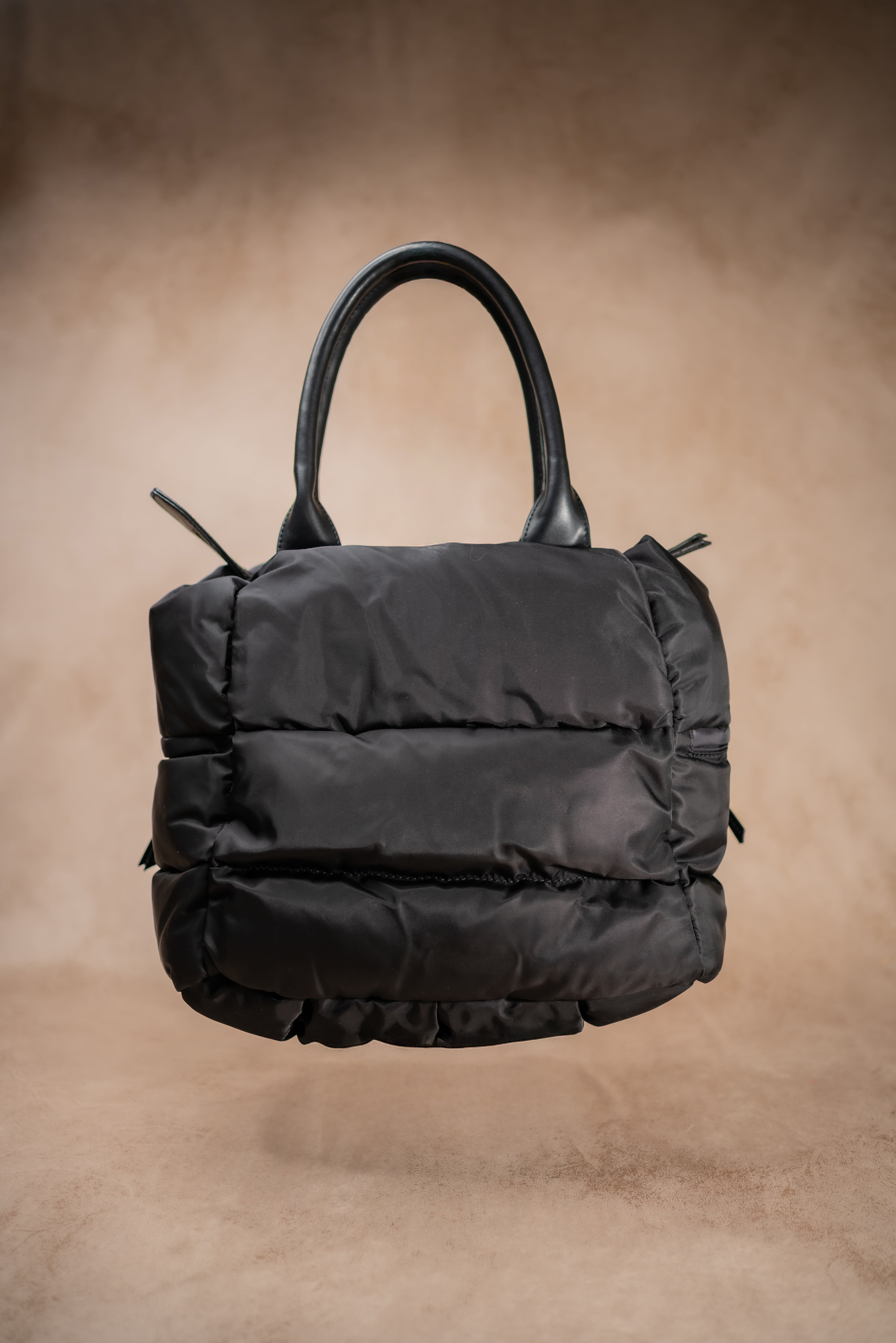 Shopper-Bag im Stepp-Look, schwarz