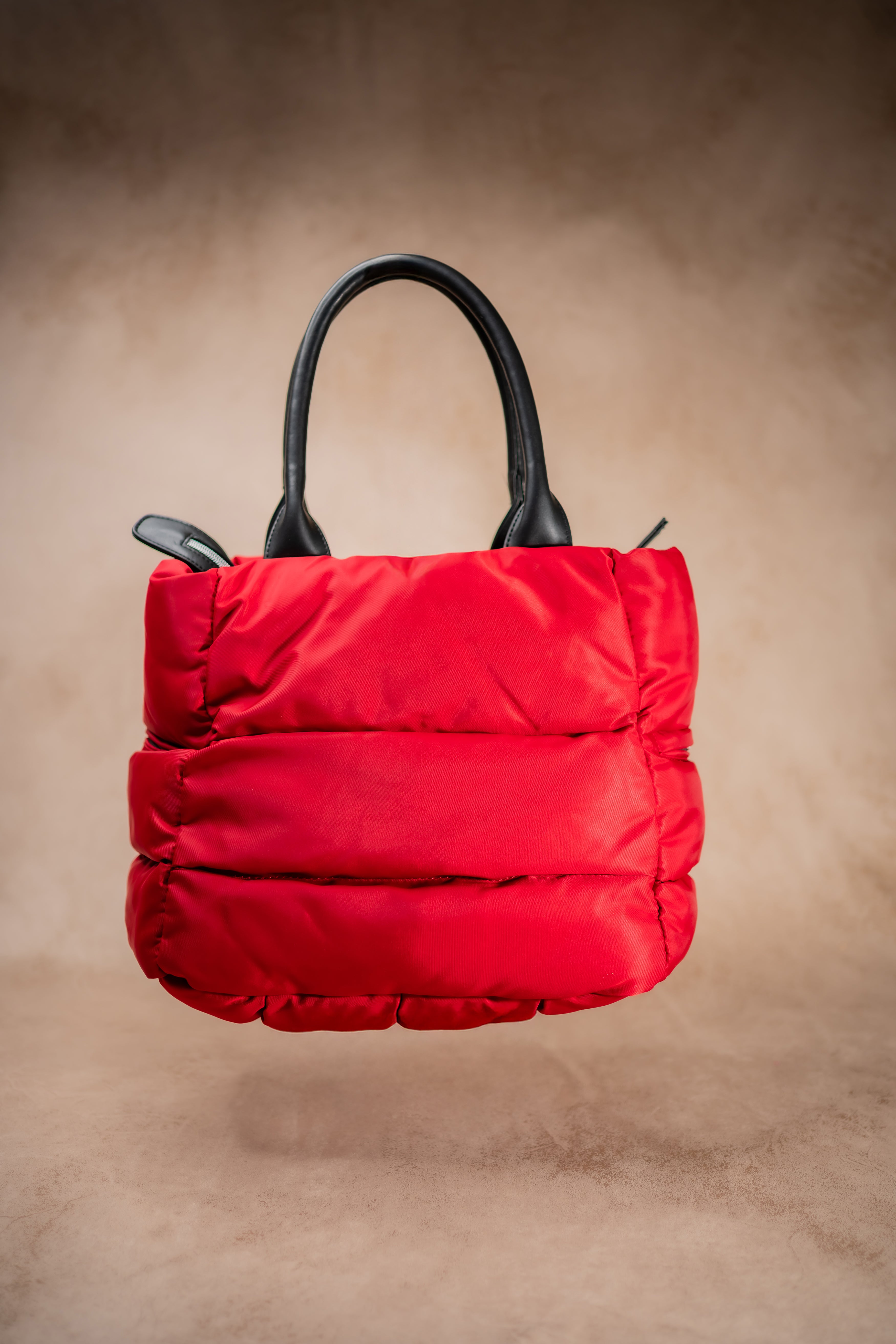 Shopper-Bag im Stepp-Look, rot