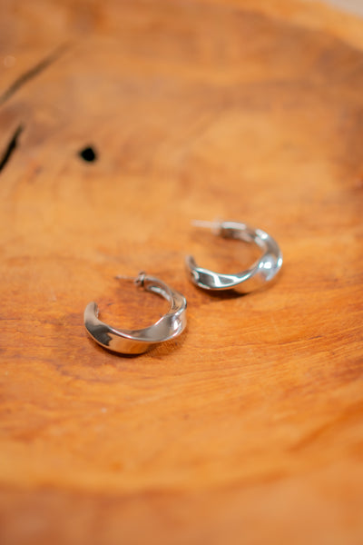 Ohrringe geschwungen, silber