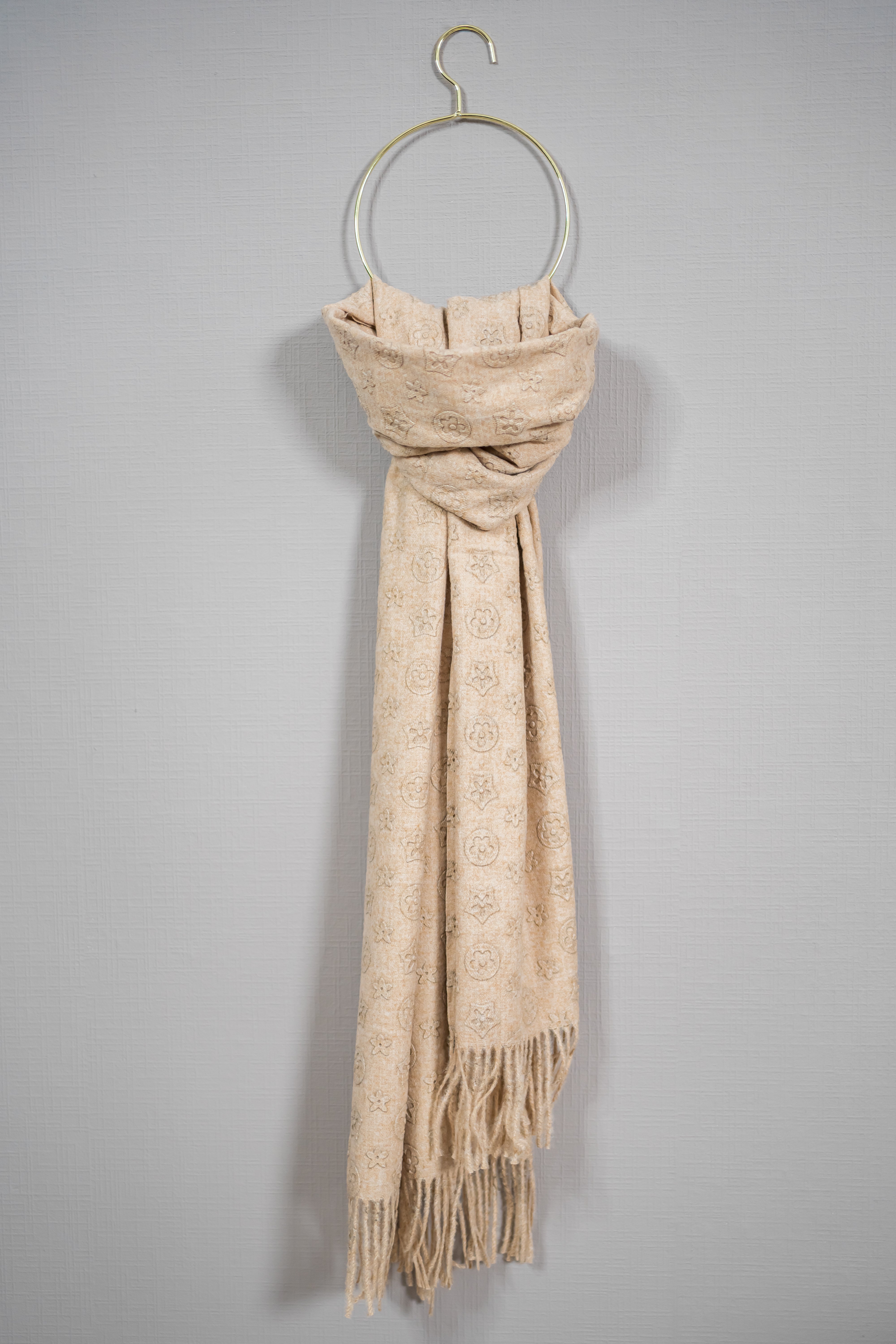 Weicher Schal mit Muster, camel