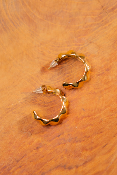 Ohrringe Curvy, gold