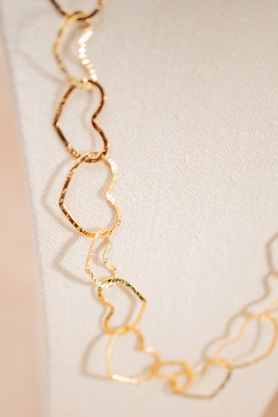 Halskette nur aus Herzen, gold