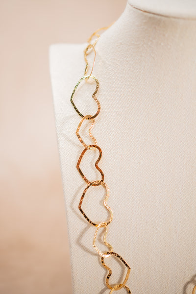 Halskette nur aus Herzen, gold