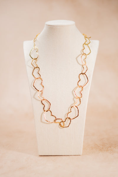 Halskette nur aus Herzen, gold