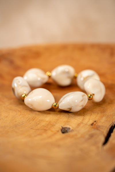 Perlenarmband in Marmoroptik