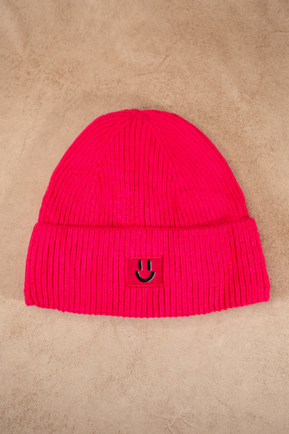 Mütze mit Smiley-Detail, pink