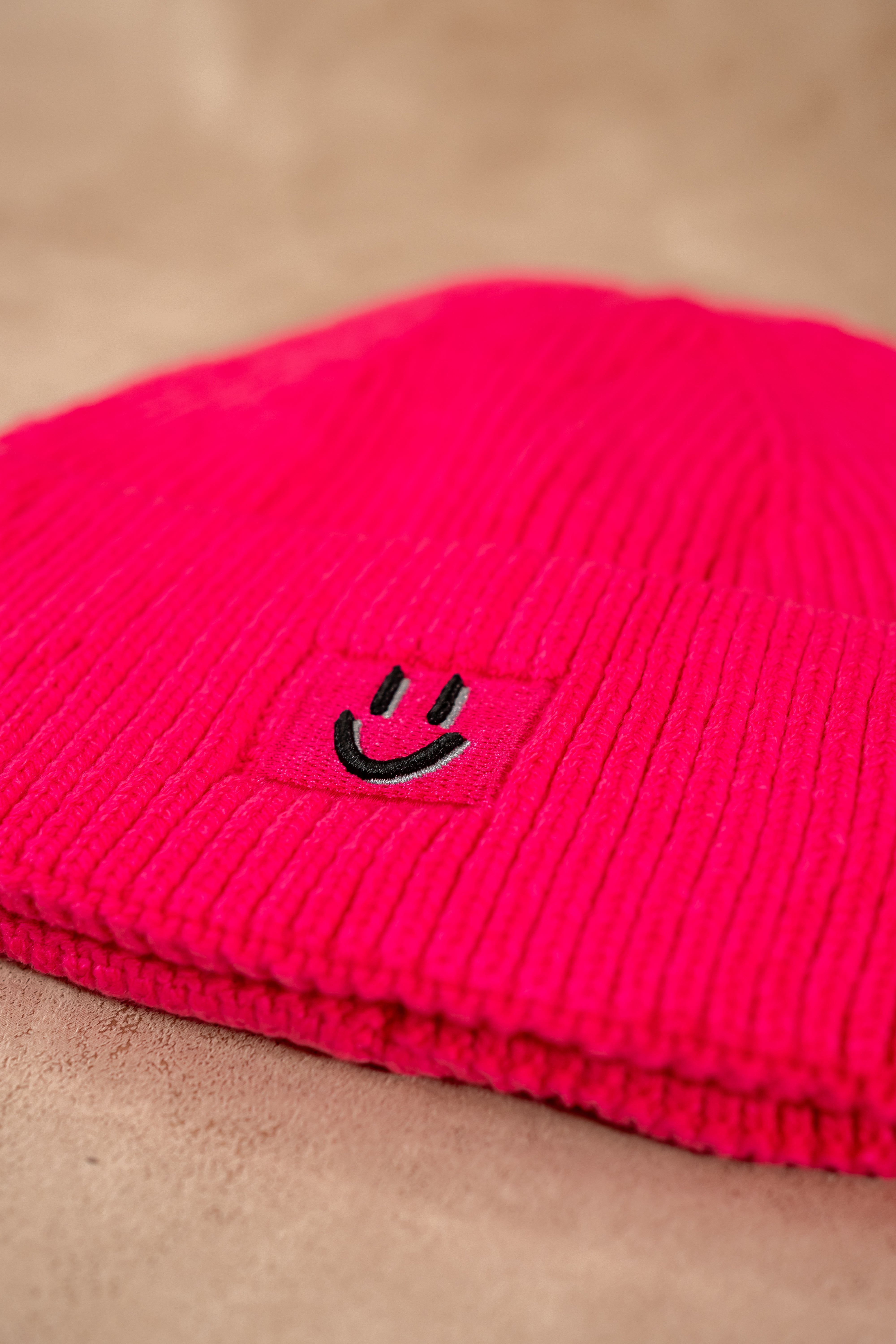 Mütze mit Smiley-Detail, pink