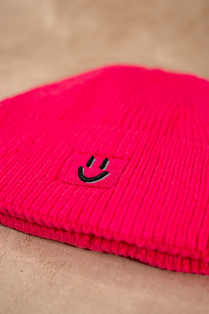 Mütze mit Smiley-Detail, pink