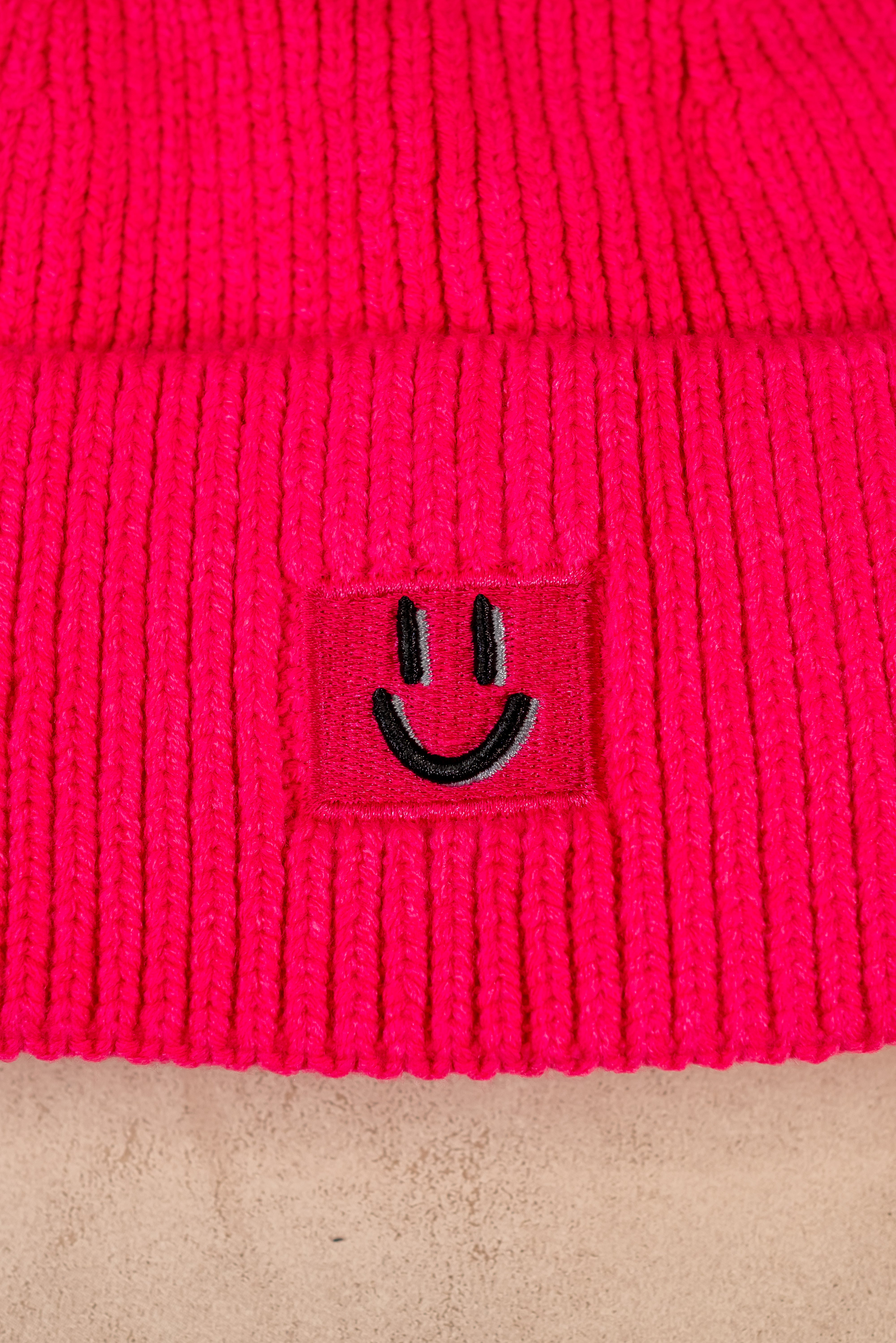 Mütze mit Smiley-Detail, pink