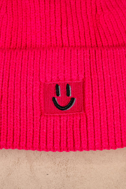 Mütze mit Smiley-Detail, pink