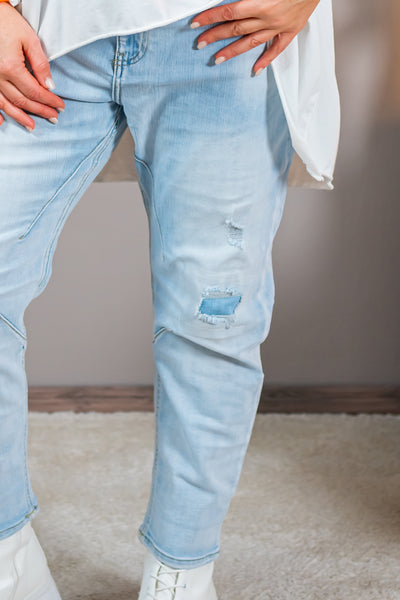 Jeans im Used-Look, blau