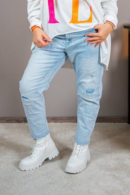 Jeans im Used-Look, blau