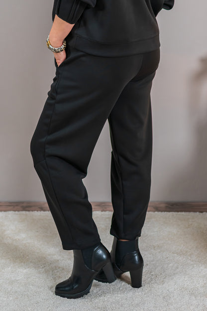 Elegante Hose mit weitem Bein, schwarz