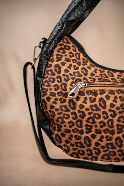 Leoparden-Tasche mit Henkel & Schulterriemen