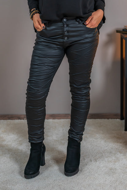 Lederimitatshose, schwarz