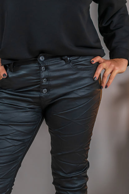 Lederimitatshose, schwarz