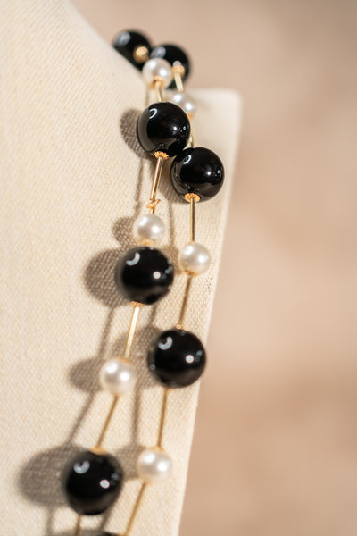 Halskette Black & Pearl